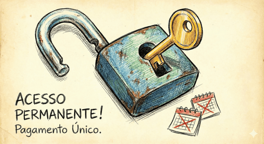 Imagem de cadeado aberto, representando acesso permanente.