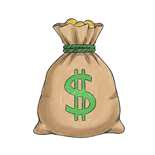 Imagem de saco de dinheiro representado os dividendos.